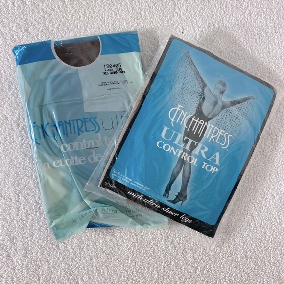 Vintage Enchantress Ultra Control Top Pantyhose In Taupe & Beige x2 NWT - Picture 1 of 12